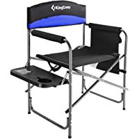 Los mejores  - KingCamp Camping de Servicio Pesado Silla Plegable Director Asiento Acolchado de Gran tamaño con Mesa Lateral y Bolsa de…